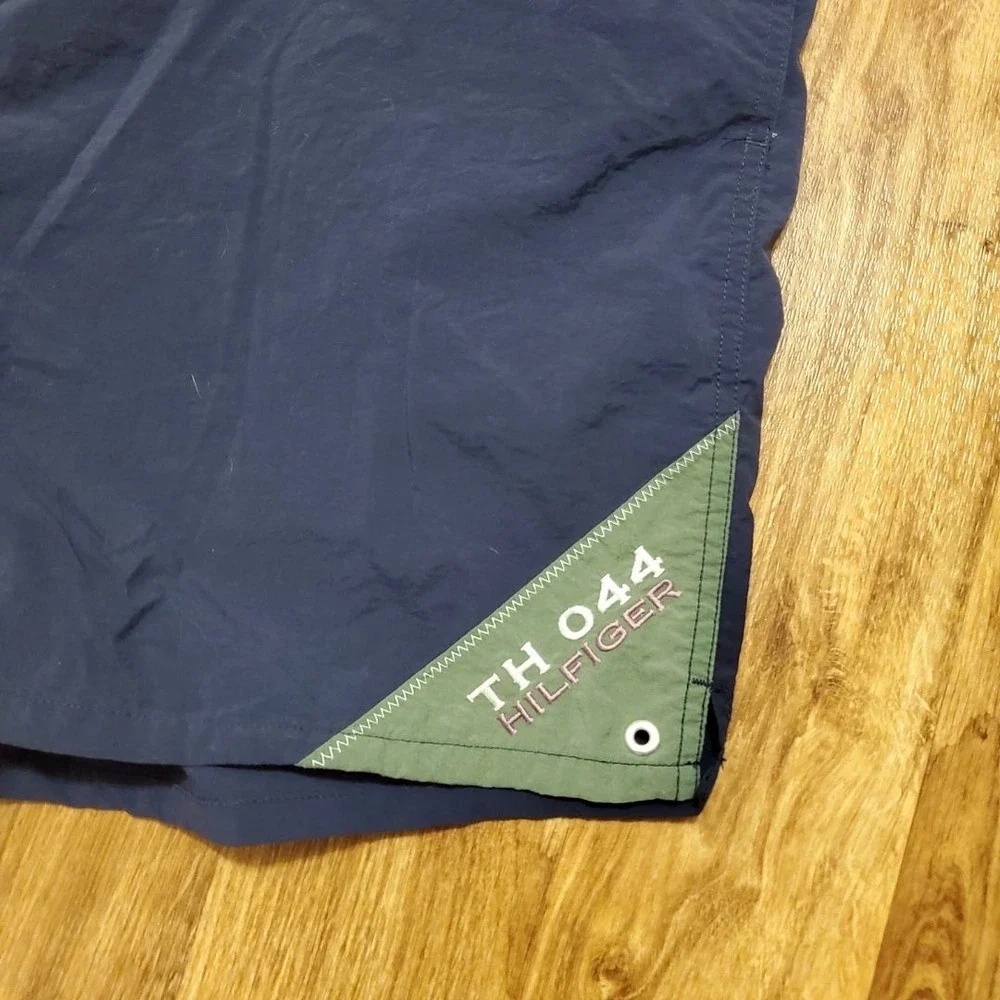 Vintage Tommy Hilfiger Sailing Shorts Men XL Navy Blue‎ TH 044 Swim Athletic